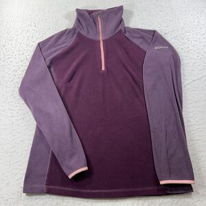 Columbia Sportswear Women's Large 1/4 Zip Fleece Purple Sweatshirt Jacket